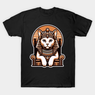 Egyptian Cat Goddess T-Shirt, Sphinx Cat Pharaoh Tee, Unisex Ancient Egypt Shirt, Casual Cotton Top, Gift for Cat Lovers T-Shirt